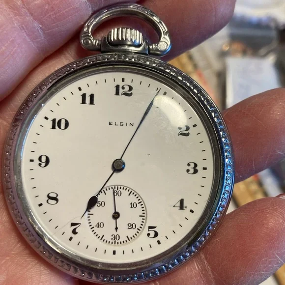 Vintage Men’s  Silver Tone Pocket Watch - Picture 9 of 10